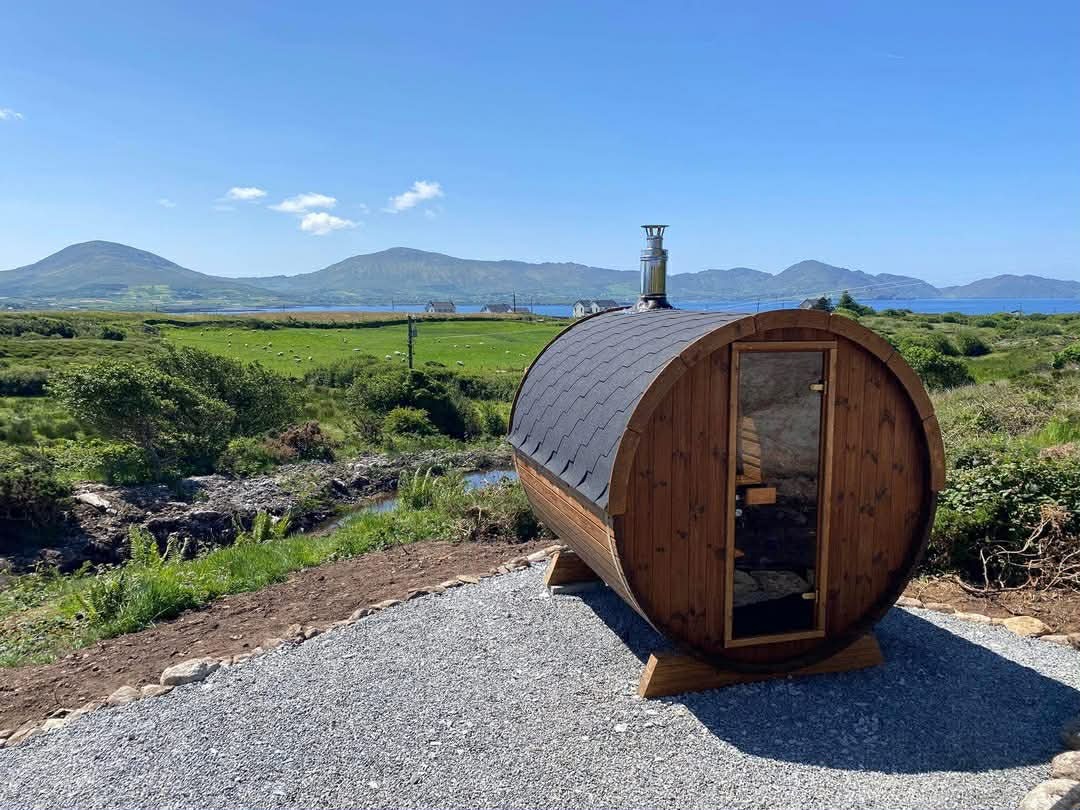 Wexford Saunas hot tub in an Irish garden